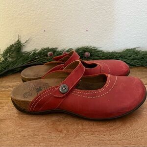 Dr Andrew Weil Orthotic 'Aida' Red Mary Jane Slip On Shoes Mules Clogs Size 8